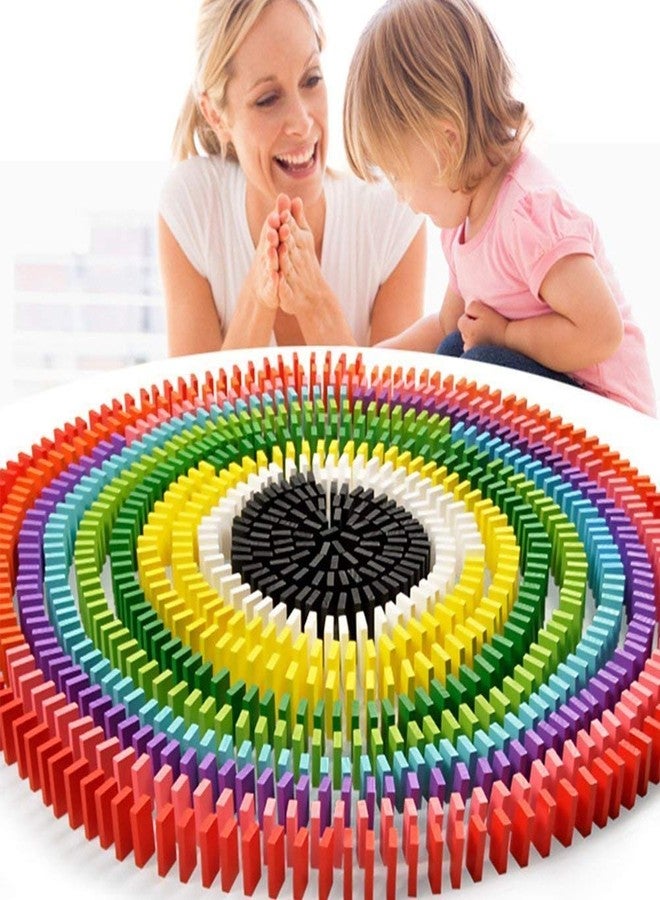Lumevo 120 PCS Wooden Dominos Blocks Set - 12 Bright Colors, Educational Toy for Kids | Adults Stem Learning, Creativity, Family Fun | Group Game for Classrooms Parent Child Activity Toy - Image 4